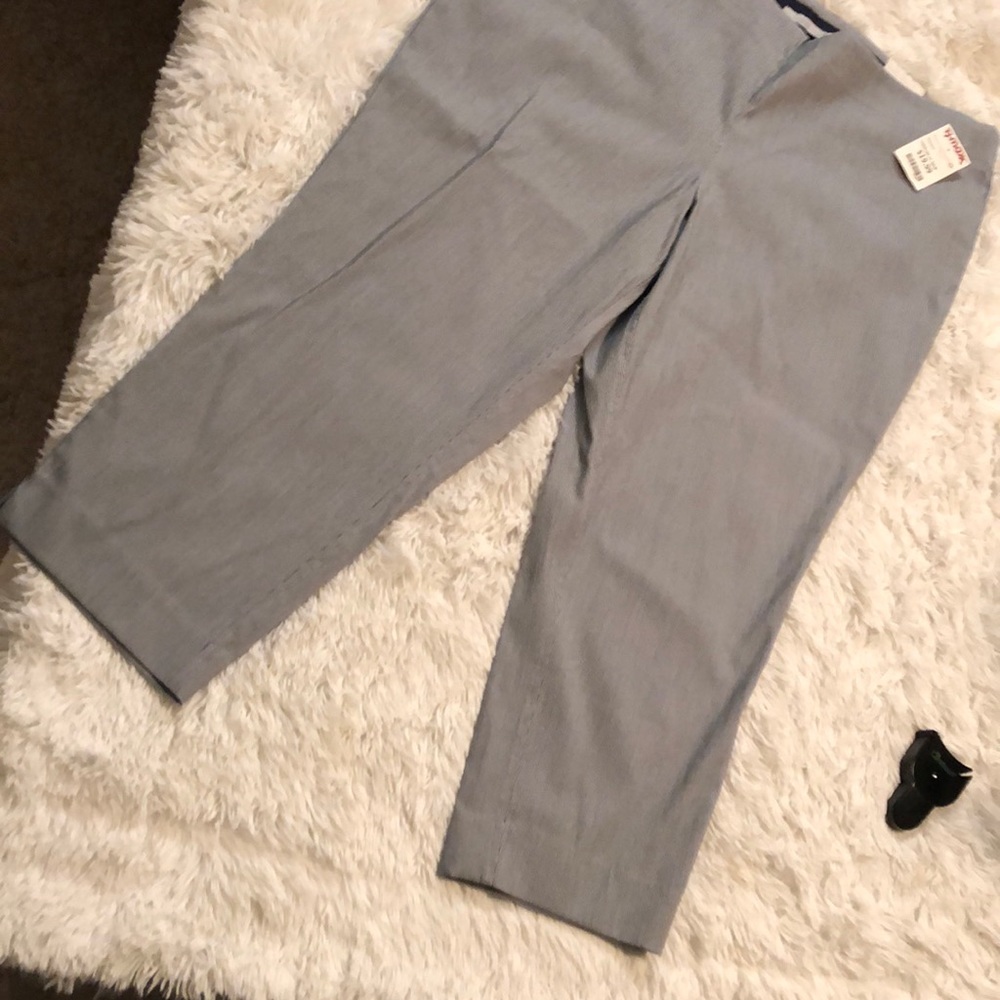 Stretchy waist line Small seersucker ankle